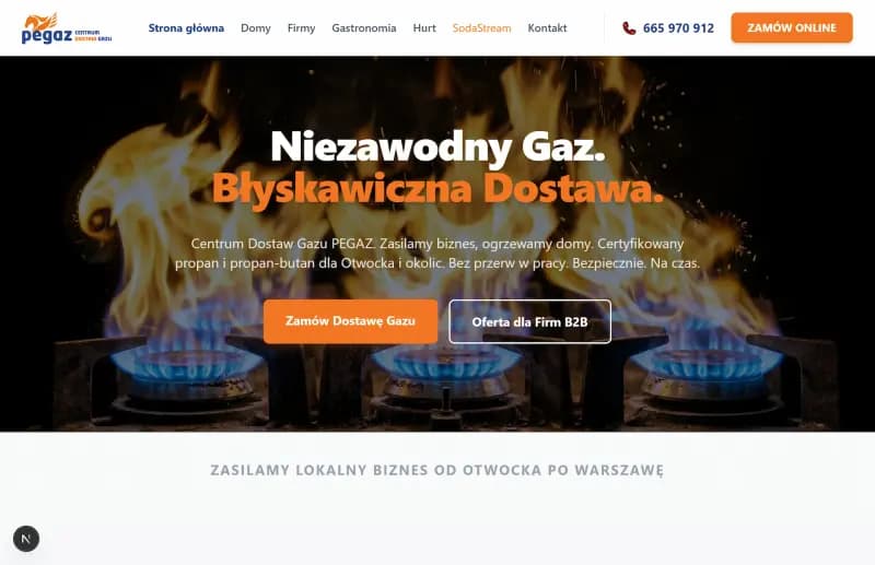Gaz Otwock: Zamówienia B2B / lokalny biznes