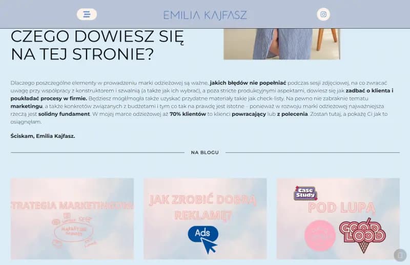 Emilia Kajfasz: Marka osobista